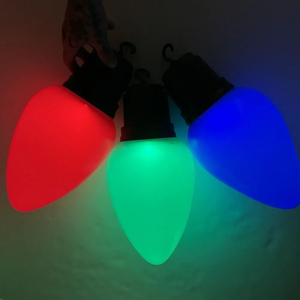 Large 13” Blow Mold Bulb Light LED Holiday Jumbo Christmas Ornaments Set Of 3